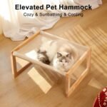 FUKUMARU Dog Bed, Large Breathable Elevated Cat Hammock, Wooden Cat Beds for Outdoor and Indoor, 21 Inch Raised Pet Beds Suitable for Cats, Puppy, Bunny and Small Animal - Image 3