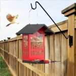 Metal Bird Feeder for Outdoors Hanging, Metal Wild Bird Seed Feeder with 2-in-1 Hummingbird Feeder, 3.4L Large Capacity Wild Bird Feeders for Outside Finch, Cardinal, Blue Jay - Image 3