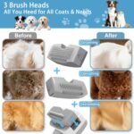 Pet Steam Brush for Dogs & Cats,5-in-1 Self-Cleaning Dog Steam Brush with 3 Swap-in Heads (Grooming, Dematting, Deshedding),Cat Spray Hair Removal Comb,Includes Pet Essence & Storage Case - Image 3