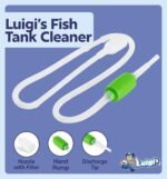 Luigi's Fish Tank Cleaner - Turtle Tank Accessories - Gravel Vacuum for Aquarium - Hand Siphon Hose to Remove and Change Water or Sand in Minutes - Aquarium Cleaning Tools - Image 4