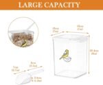 Bird Seed Storage Container-Airtight Bird Food Container-5-6lb/4.2 l Pet Food Storage Containers with Bird Seed Scoop-Wild Bird Seed Dispenser-forPetBirds Parakeets Finches Food MealwormsStorage/Clear - Image 3