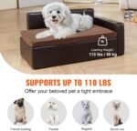 VEVOR Leather Dog Bed for Medium Size Dog, Douch Couch Pet Sofa for Puppy and Cats, Washable Pet Couch and Chair, 50lbs Load Capacity, Black - Image 4