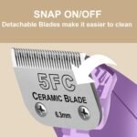 Detachable Pet Dog Grooming Clipper Ceramic Blades,Compatible with Andis Size 5FC 1/4”(6.3mm) Cut Length,Compatible with Oster A5,Wahl KM10 Series Clippers - Image 3