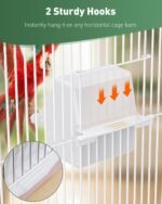 Pawfly 2 Pcs Bird Feeder, Hanging Plastic Water Dispenser with Hooks, Food Bowl for Small Parakeet Cockatiel Canary Parrot - Image 4