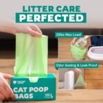 Panther Armor Cat Litter Bags, 100 Large Compostable Unscented Poop Bags -16x12in Super Large Kitty - Leak Proof Box Trash - Odor Proof Cat Disposal - Image 3