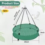 2Pcs Bird Seed Catcher Tray for Hanging Bird Feeder Platform, 4" Deep Birdseed Hoop for Hummingbird Feeders Bee Feeder Outdoor Garden Accessories (Green, 20inch) - Image 3