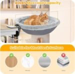 Pawaboo Cat Desk Bed, Sunken Cats Hammock with Steel Clamp Hold up to 40lbs, One-click Foldable Cat Side Table Beds with Soft Plush, Reversible & Washable Hanging Cats Bed for Game Office Home Desktop - Image 6