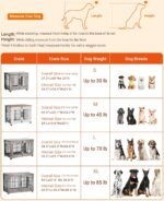 Lulive Dog Crate Furniture for Medium Dogs, 32'' Dog Kennel Indoor with Cushion & Wheels Wooden Dog Cage Double Doors Dog Crate End Table, White - Image 7