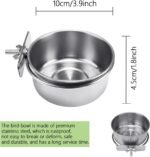 2 Pcs Bird Food Bowl with Clamp, Durable Brid Bowls for Cage, Water Bowl for Bird Parrot Cockatiel Conure Budgies Parakeet Small Animal - Image 3