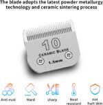 3 Pack 10# Detachable Pet Dog Grooming Ceramic Blades,Compatible with Andis,Oster A5,Wahl KM-10 Series,Size #10 Blade 1/16-Inch 1.5MM Cut Length - Image 3