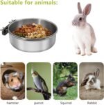 2 Pcs Small Bird Feeding Dish Cups,Parrot Food Bowl Cage with Clamp Holder Stainless Steel,Birdcage Coop Water Feeder for Cockatiel Parakeet Macaw Finches Lovebirds Small Animals (2 Pack, Small) - Image 5