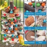 BBjinronjy Large Parrot Toys Bird Chewing Toys-Natural Nuts Corn Loofah Wooden Bird Cage Toy for African Grey,Macaws,Conure,Cokatoos,Cockatiel,Amazon Parrots and Other Medium and Small Birds - Image 5
