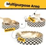 Cat Scratcher Cardboard,2 in 1 Oval Cat Scratch Pad Bowl for Indoor Kitty Grinding Claw,Round Kittens Scratching Board Corrugated Lounge Pet Beds&Furniture Protector for Sofas - Image 3