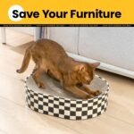Cat Scratcher Cardboard,2 in 1 Oval Cat Scratch Pad Bowl for Indoor Kitty Grinding Claw,Round Kittens Scratching Board Corrugated Lounge Pet Beds&Furniture Protector for Sofas - Image 5