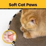 Cat Scratcher Cardboard,2 in 1 Oval Cat Scratch Pad Bowl for Indoor Kitty Grinding Claw,Round Kittens Scratching Board Corrugated Lounge Pet Beds&Furniture Protector for Sofas - Image 6
