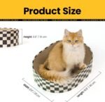 Cat Scratcher Cardboard,2 in 1 Oval Cat Scratch Pad Bowl for Indoor Kitty Grinding Claw,Round Kittens Scratching Board Corrugated Lounge Pet Beds&Furniture Protector for Sofas - Image 7