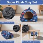 Ferret Hammock, Washable Rat hammock for Cage Accessories,3 Pack Guinea Pig rat Hideout,Soft ferret rats chinchilla bed, hamster hammocks,Ferrets toys and stuff for Sugar Glider(Sky Blue Star, L) - Image 5