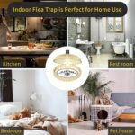2 Packs Flea Traps for Inside Your Home Flea Light Trap Treatmetnt with 6 Refills & 6 Bulbs for Bugs Insect Pest Control Traps for Living Room, Balcony, and Bedroom - Image 7
