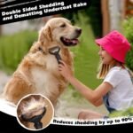 3PCS Self Cleaning Slicker Brush & Pet Grooming Rake & Flea Comb for Dogs,Cats and Horses | Double-Sided Dematting Comb & Skin Friendly Deshedding Grooming Tool | Premium Pet Supplies (Black) - Image 4