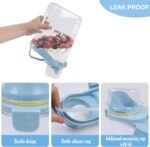 Bird Seed Storage Container,2.8L Airtight Bird Food Container with Handle and Measuring Cup,Portable Pet Food Container for Wild Bird Sunflower Seed-BPA Free Transparent/Blue - Image 3