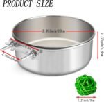 3 Pcs Stainless Steel Bird Food Water Bowls, Parrot Feeding Dish Cups with Clamp Holder Bird Ball Toys for Chinchilla, Cockatiel, Conure, Budgies, Parakeet, Lovebirds, Small Animals (Small) - Image 3