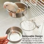 3 Pcs Stainless Steel Bird Food Water Bowls, Parrot Feeding Dish Cups with Clamp Holder Bird Ball Toys for Chinchilla, Cockatiel, Conure, Budgies, Parakeet, Lovebirds, Small Animals (Small) - Image 6