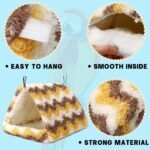 2 Pack Bird Nest House, Hanging Hammock Fluffy Parrots Bird Bed for Cage Bird Plush Nest for Parrot Macaw Budgies Eclectus Parakeet Cockatiels Cockatoo Lovebird - Image 4