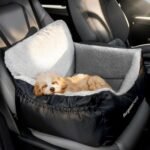 BurgeonNest Dog Car Seat for Small Dogs, Soft Pet Car Travel Home Bed Under 25 lbs, Fully Detachable and Washable Cat Booster Carseats with Storage Pockets and Clip-On Leash Portable Carrier,Black - Image 3