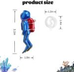 WishLotus Fish Tank Diver Decoration, Resin Floating Ornament, Realistic Small Diver Landscaping With Line and Suspension Ball, Aquarium Accessories for Decoration (Blue) - Image 3