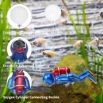 WishLotus Fish Tank Diver Decoration, Resin Floating Ornament, Realistic Small Diver Landscaping With Line and Suspension Ball, Aquarium Accessories for Decoration (Blue) - Image 4