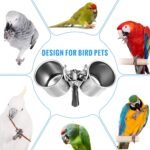Tioncy 2 Pcs Clip on Water Bowl for Birds Parrot Feeding Double Cups Dishes Hanging Stainless Steel Food Water Bowls with Clip Pet Animal Feeder Cup Holder for Cage Coop Perches Play Stand Accessories - Image 5