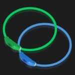 2-Pack LED Dog Collar, Light Up Dog Collars,Rechargeable Dog Lights for Night Walking，Universal, Reusable Safety Necklace for Small Medium Large Dogs Green&Blue - Image 2