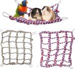 2 Pack Large Colorful Bird Rope Net, 14 10 Inches Rat Climbing Net, Pet Hanging Hammock, Bird Ladder Bridge, Small Animal Net Toy, Cage Accessories for Rat, Hamster, Bird, Ferret - Image 2