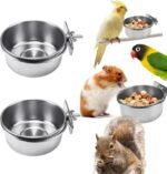 2 Pcs Bird Food Bowl with Clamp, Durable Brid Bowls for Cage, Water Bowl for Bird Parrot Cockatiel Conure Budgies Parakeet Small Animal - Image 2