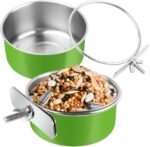 2 Pcs Stainless Steel Bird Bowls, Small Bird Food Dishes for Cage, Parrot Cage Feeder with Clamp Holder for Parakeet/Cockatiels/Conure/Budgies/Ferret/Small Animal - Image 2