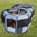 2-in-1 XLarge Pop Up Dog Playpen, Cat Puppy Pet Playpen, Indoor Outdoor Cats Enclosed, Cat Tent Crate Cage Kennel, Portable Playpen for Kitten and Small Animals(No Divider, Unified Space) - Image 2