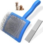 2PCS Slicker Brush for Dogs & Pet Comb,Professional Dog Grooming Brush (Goldendoodles,Poodles,Labradoodles) with Extra Long Pins to Effectively Remove Tangles, Knots and Mats (Blue, Large) - Image 2