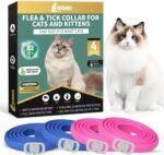 4 Pack Flea Collar for Cats, 32 Months Flea and Tick Prevention for Cat, Waterproof & Natural Cat Flea and Tick Treatment, Adjustable for Cats Kittens(Blue&Pink) - Image 2