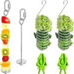 6Pcs Rat Enrichment Toys, Stainless Steel Rat Foraging Toy for Fruit Vegetable Holder, Bird Food Holder Hanging Slow Feeder Clip for Parrot Bird Rodents - Image 2