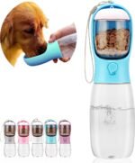 AVELORA Dog Water Bottle,Portable Pet Water Bottle with Food Container,Outdoor Portable Water Dispenser for Cat,Puppy,Pets for Walking,Hiking,Travel,Puppy Essentials,Dog Stuff(19oz) - Image 2