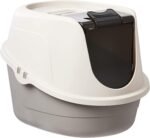 Amazon Basics No-Mess Hooded Cat Litter Box, Standard, Multicolor, 21 in x 16 in x 15 in - Image 2