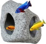Aquarium Hideaway Rock Cave for Aquatic Pets to Breed, Play and Rest, Safe and Non-Toxic Ceramic Fish Tank Ornaments, Decor Stone for Betta - Image 2