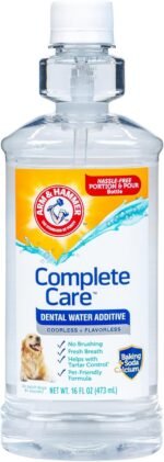 Arm & Hammer Complete Care Dental Water Additive for Dogs, Easy Portion Bottle, Dog Breath Freshener, Dog Mouth Wash or Dental Rinse, Simply Add to Pet Drinking Water for Fresher Breath, 16 FL OZ - Image 2