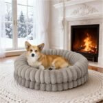 BALANCE Luxury Donut Dog Bed, 30 Inches Round Dog Bed Medium Size Dogs Washable, Orthopedic Calming Dogs Bed for Pets with Anti-Slip Bottom, Oatmeal - Image 2