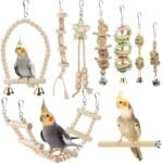 Bird Parrot Swing Toys, Chewing Standing Hanging Perch Hammock Climbing Ladder Bird Cage Toys for Budgerigar, Parakeet, Conure, Cockatiel, Mynah, Love Birds, Finches and Other Small to Medium Birds - Image 2