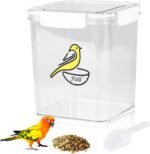 Bird Seed Storage Container-Airtight Bird Food Container-5-6lb/4.2 l Pet Food Storage Containers with Bird Seed Scoop-Wild Bird Seed Dispenser-forPetBirds Parakeets Finches Food MealwormsStorage/Clear - Image 2