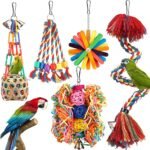 Bird Toys Rope Perch with Bell Colorful Bird Chewing Shredding Foraging Toys Parrot Swing Climbing Standing Hanging Toys Cage Accessories for Conure Cockatiel Budgies Lovebird - Image 2