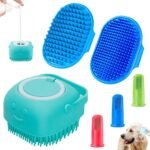 Comotech 6PCS Dog Bath Brush & Dog Toothbrush | Adjustable Handle Shampoo Brush & Scrubber for Short & Long Haired Dogs & Cats | Effectively Solve Odor & Stain Removal Problems (Blue Blue Blue.) - Image 2