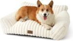 Cute Cat Couch, Fluffy Sofa Bed for Cats and Small Dogs, Premium Faux Rabbit Fur Cats beds for Indoor Cat, Ultra-Soft Supportive Pet Couch Furniture (Cream, M: 31.5''x23.5'') - Image 2