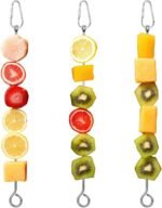 ElevateTech 3Pcs Bird Food Holder, Stainless Steel Small Animal Bird Food Treats Skewer Hanging Vegetable Fruit Feeder Feed Treating Tool Suitable Parrots Cockatoo Cockatiel (Silver) - Image 2